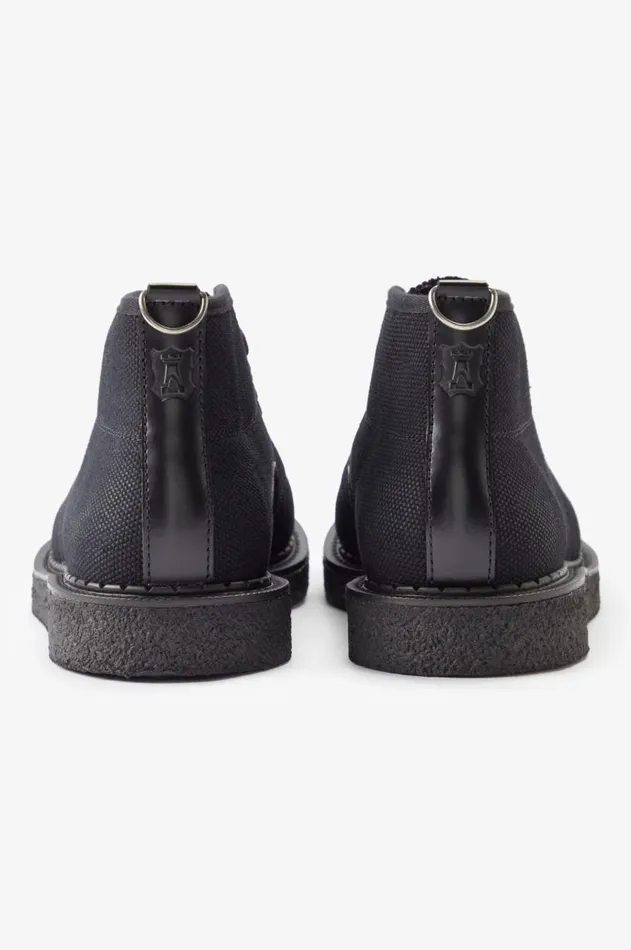 Men Shoes Fred Perry Canvas Monkey Boot Black