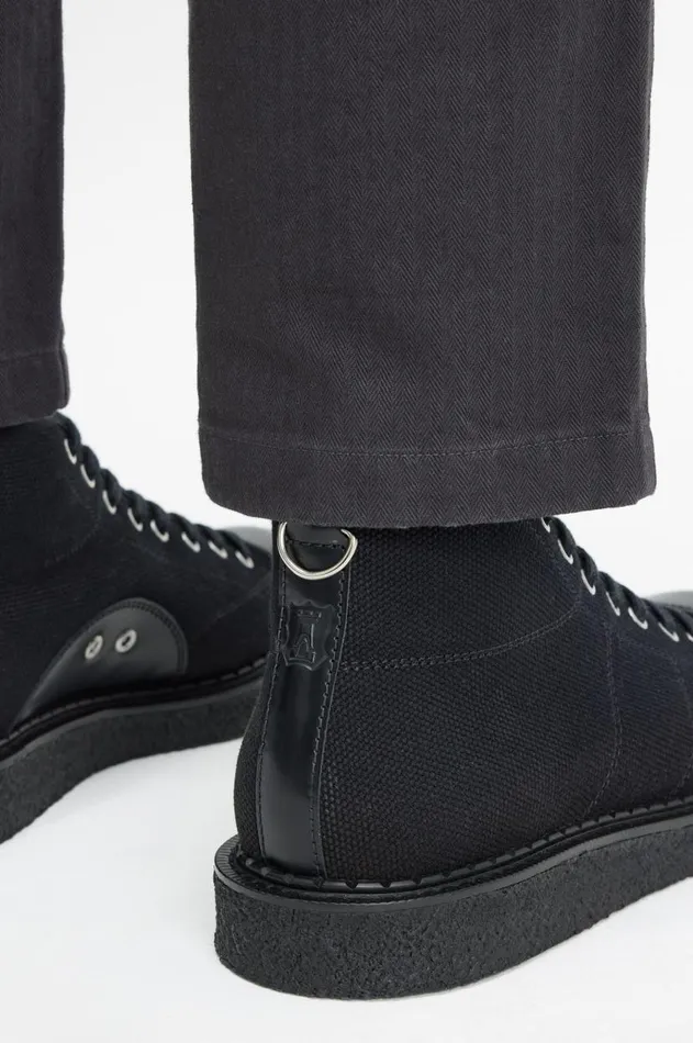 Men Shoes Fred Perry Canvas Monkey Boot Black