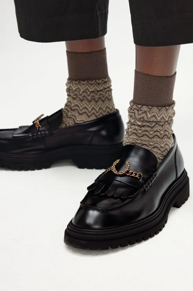 Men Shoes Fred Perry Leather Loafer Black
