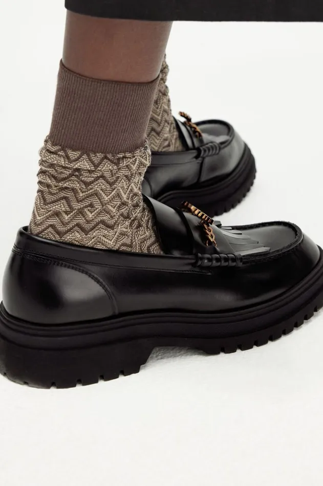 Men Shoes Fred Perry Leather Loafer Black