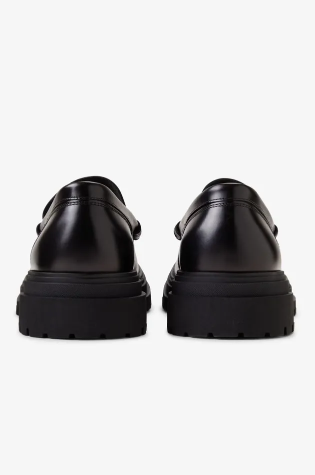 Men Shoes Fred Perry Leather Loafer Black