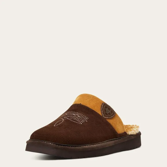 Men Slippers Ariat Silversmith Square Toe Slipper Chocolate