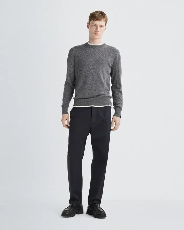 Men Sweaters Rag 038 Bone Harding Cashmere Crew Grey