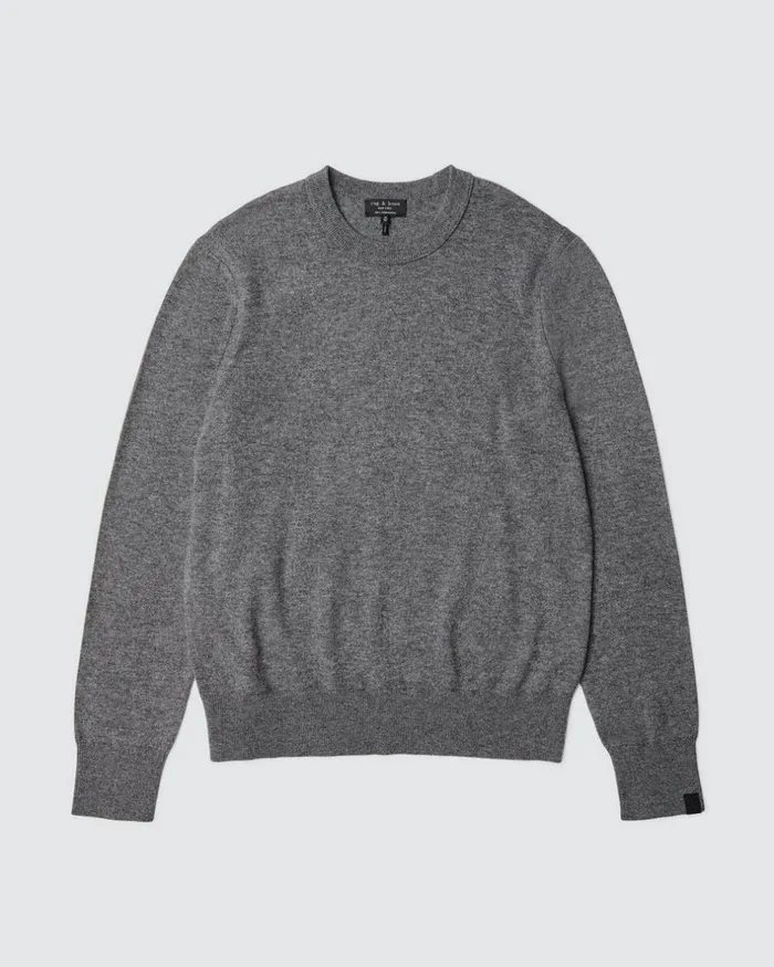 Men Sweaters Rag 038 Bone Harding Cashmere Crew Grey
