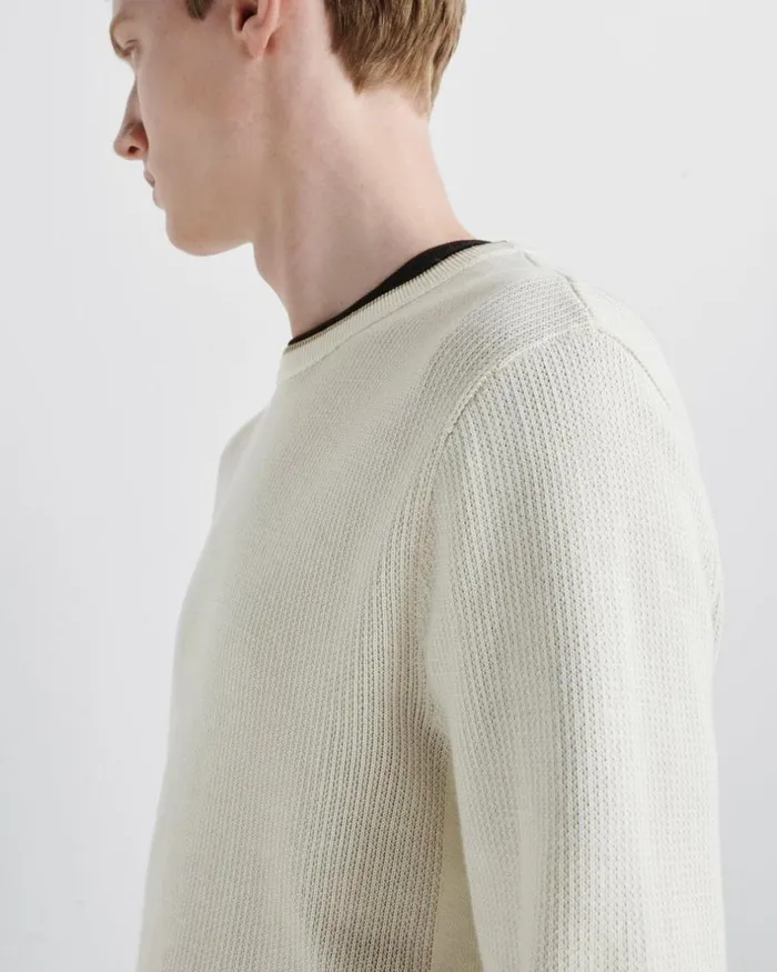 Men Sweaters Rag 038 Bone Harvey Cotton Crew Ivory