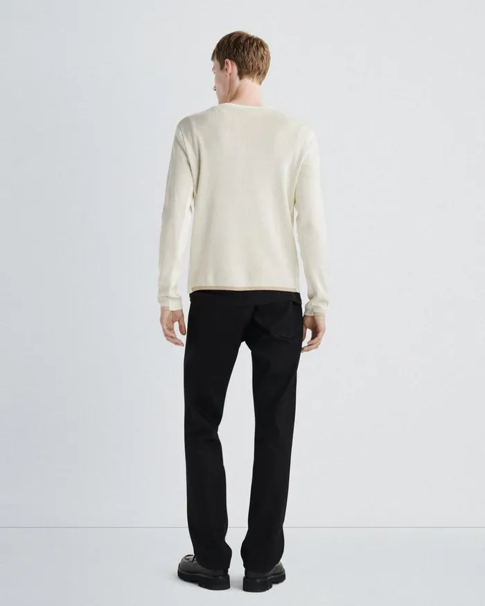 Men Sweaters Rag 038 Bone Harvey Cotton Crew Ivory