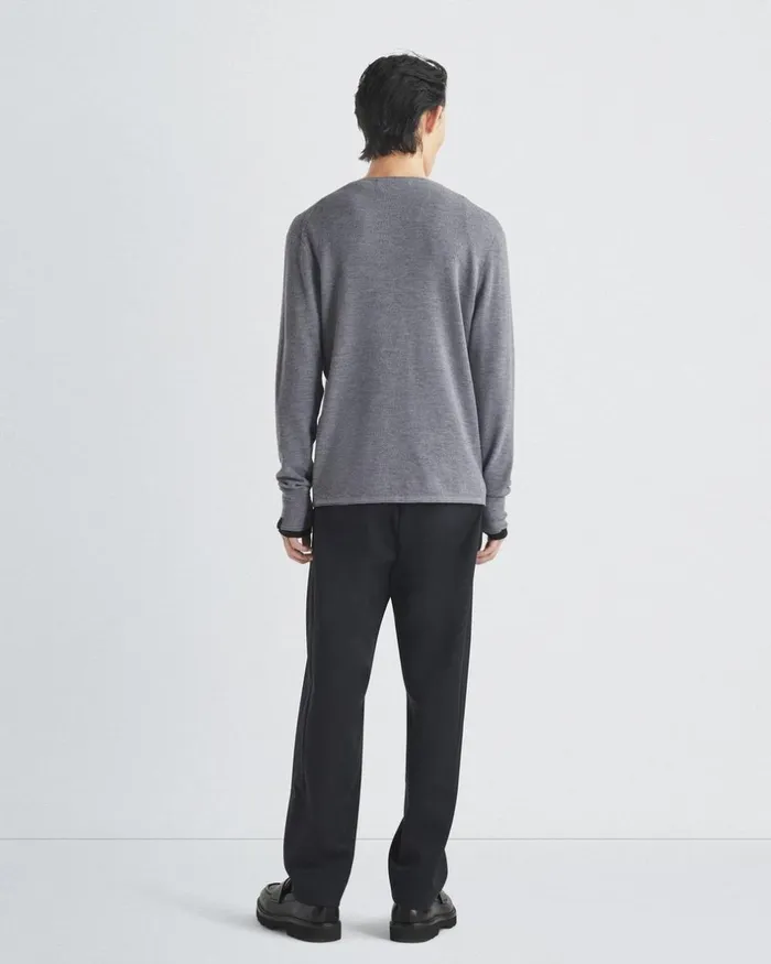 Men Sweaters Rag 038 Bone Martin Merino Crew Heather Grey