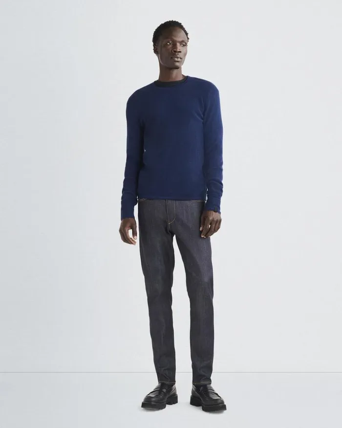 Men Sweaters Rag 038 Bone Martin Merino Crew Navy