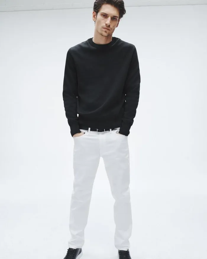Men Sweaters Rag 038 Bone York Viscose Crew Black