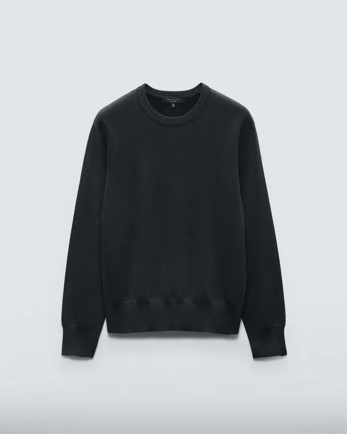 Men Sweaters Rag 038 Bone York Viscose Crew Black