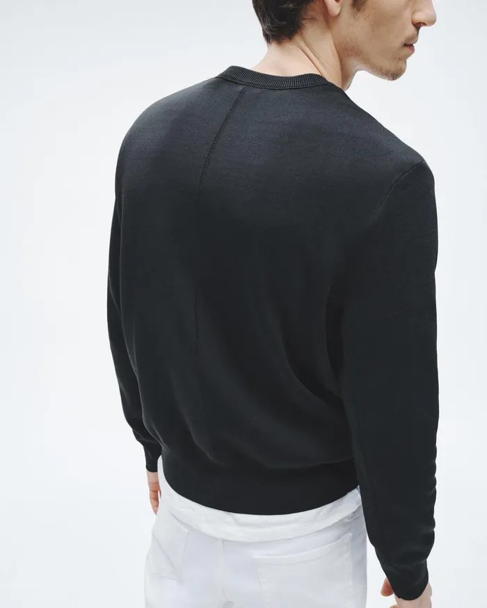 Men Sweaters Rag 038 Bone York Viscose Crew Black