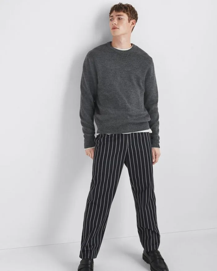 Men Sweaters Rag 038 Bone York Wool Crew Grey