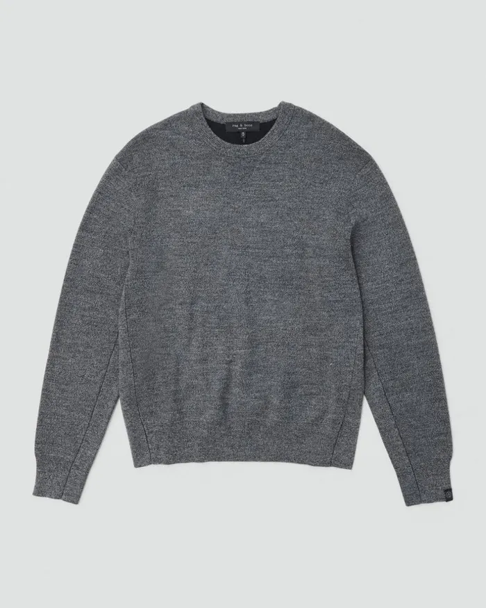 Men Sweaters Rag 038 Bone York Wool Crew Grey