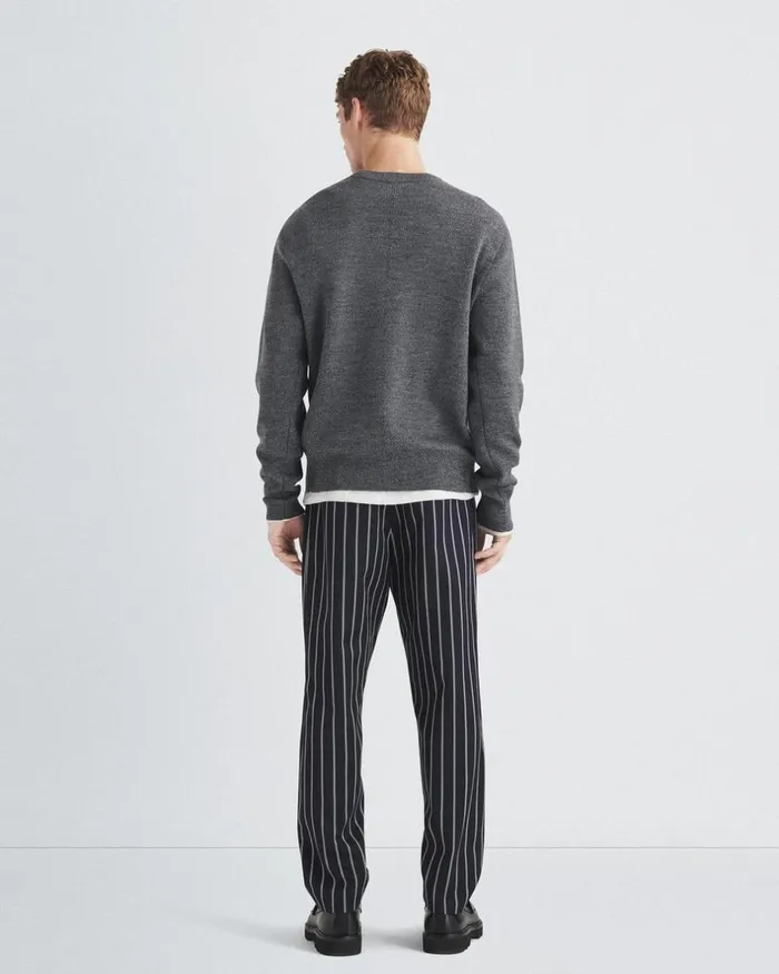 Men Sweaters Rag 038 Bone York Wool Crew Grey