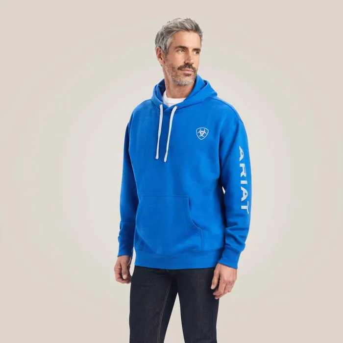Men Sweatshirts and Hoodies Ariat Ariat Logo Hoodie Cobalt