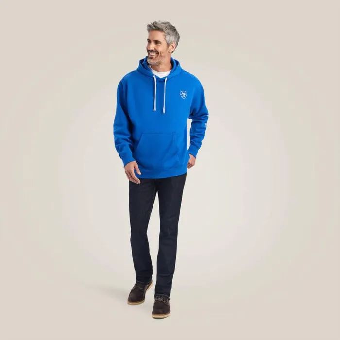 Men Sweatshirts and Hoodies Ariat Ariat Logo Hoodie Cobalt