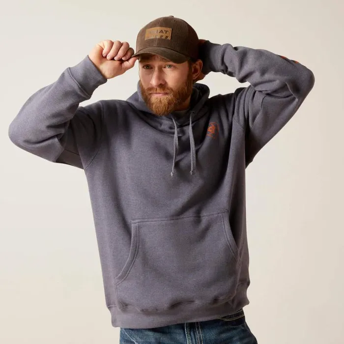 Men Sweatshirts and Hoodies Ariat Ariat Logo Hoodie Odyssey Gray Heather