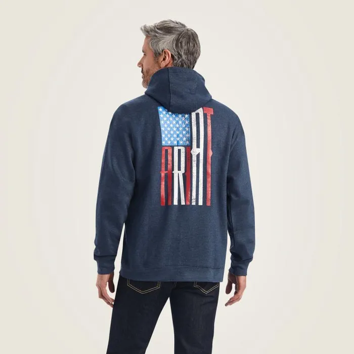 Men Sweatshirts and Hoodies Ariat Ariat US Of A Sweatshirt Navy Heather