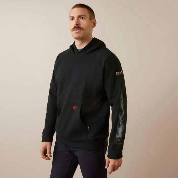 Men Sweatshirts and Hoodies Ariat FR DuraStretch Flames Hoodie Black