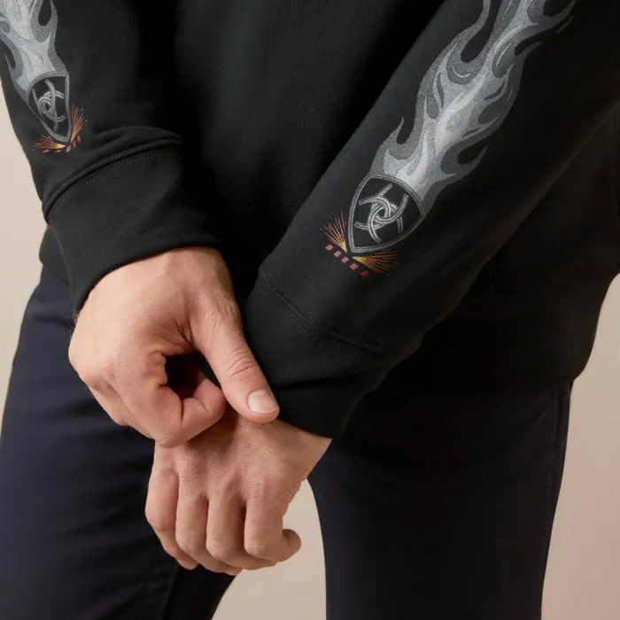 Men Sweatshirts and Hoodies Ariat FR DuraStretch Flames Hoodie Black Men Sweatshirts and Hoodies Ariat FR DuraStretch Flames Hoodie Black