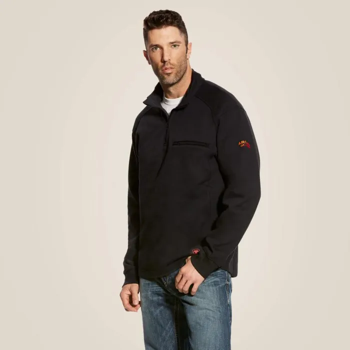 Men Sweatshirts and Hoodies Ariat FR Rev 14 Zip Top Black