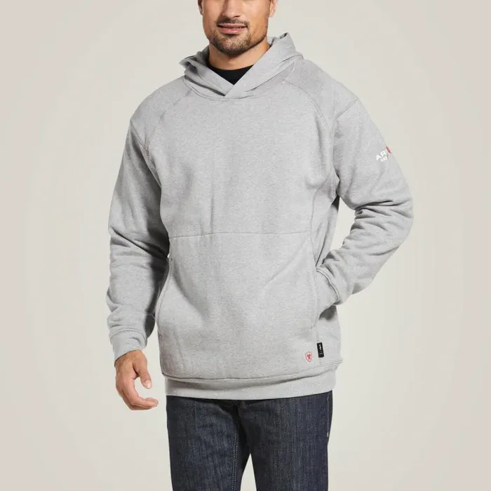 Men Sweatshirts and Hoodies Ariat FR Rev Pullover Hoodie Silver Fox Heather