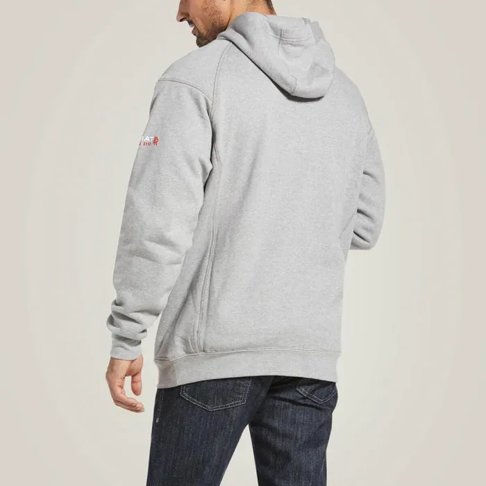 Men Sweatshirts and Hoodies Ariat FR Rev Pullover Hoodie Silver Fox Heather Men Sweatshirts and Hoodies Ariat FR Rev Pullover Hoodie Silver Fox Heather