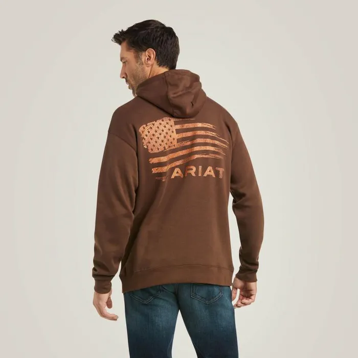 Men Sweatshirts and Hoodies Ariat Patriot 20 Sweatshirt Tandk Brown