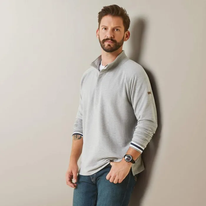 Men Sweatshirts and Hoodies Ariat Portola 12 Zip Sweatshirt Heather Grey
