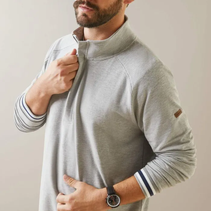 Men Sweatshirts and Hoodies Ariat Portola 12 Zip Sweatshirt Heather Grey