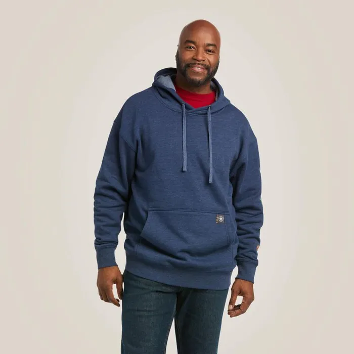 Men Sweatshirts and Hoodies Ariat Rebar Graphic Hoodie Navy Heatherlime