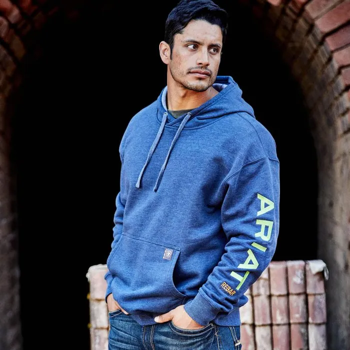 Men Sweatshirts and Hoodies Ariat Rebar Graphic Hoodie Navy Heatherlime Men Sweatshirts and Hoodies Ariat Rebar Graphic Hoodie Navy Heatherlime