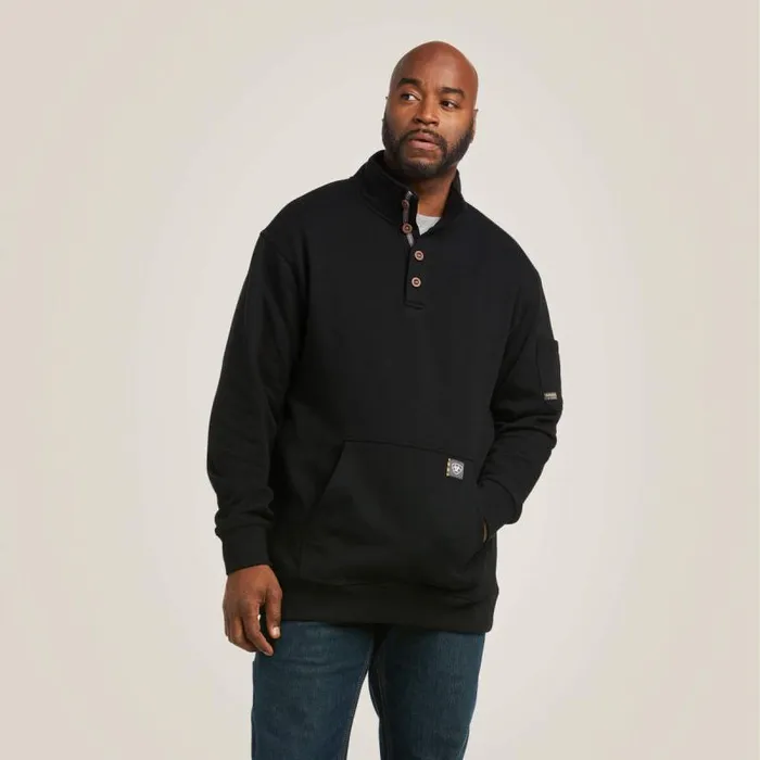 Men Sweatshirts and Hoodies Ariat Rebar Overtime Fleece Sweater Black