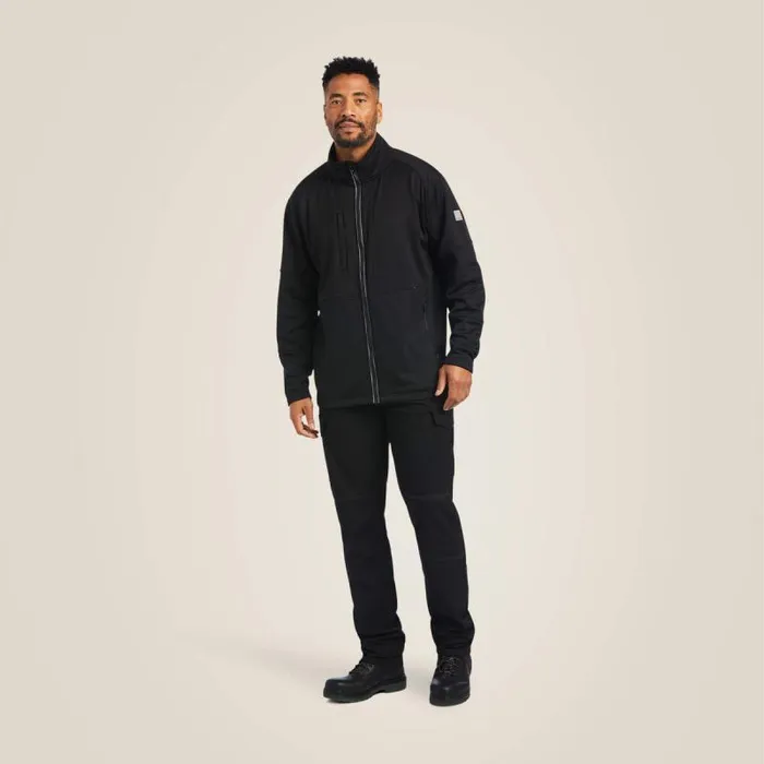 Men Sweatshirts and Hoodies Ariat Rebar Polartec Elite Full Zip Sweatshirt Black