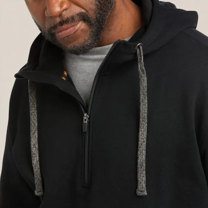 Men Sweatshirts and Hoodies Ariat Rebar Workman 14 Zip Hoodie Black