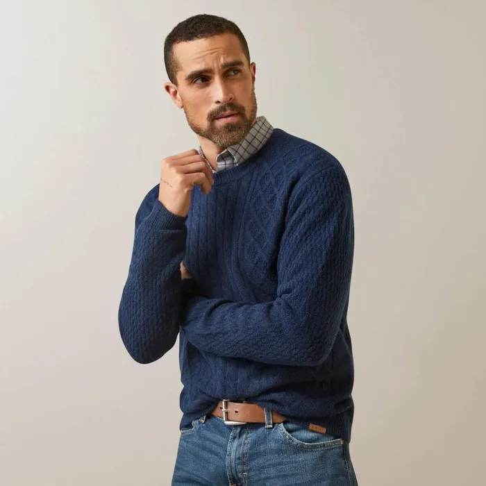 Men Sweatshirts and Hoodies Ariat Ross Sweater Navy