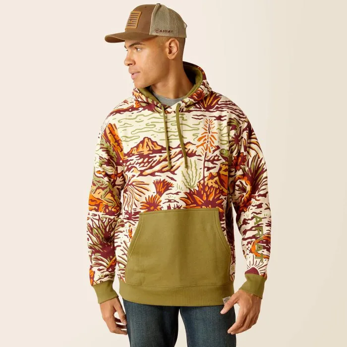 Men Sweatshirts and Hoodies Ariat Sendero Desert Print Hoodie Multi