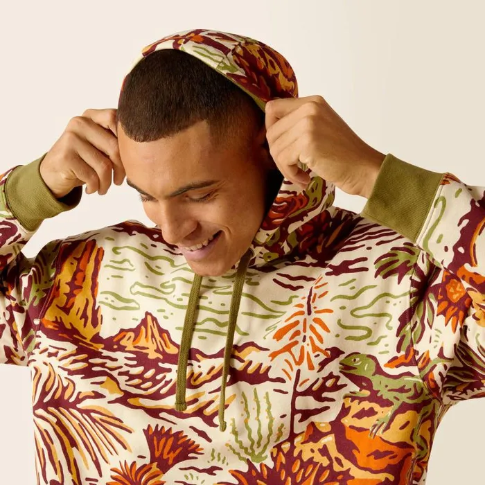 Men Sweatshirts and Hoodies Ariat Sendero Desert Print Hoodie Multi Men Sweatshirts and Hoodies Ariat Sendero Desert Print Hoodie Multi