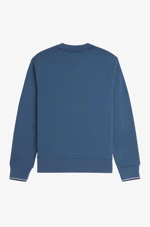 Men Sweatshirts Fred Perry Crew Neck Sweatshirt Midnight Blueultra Violetnavy