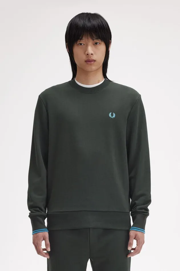 Men Sweatshirts Fred Perry Crew Neck Sweatshirt Nightgreenocean