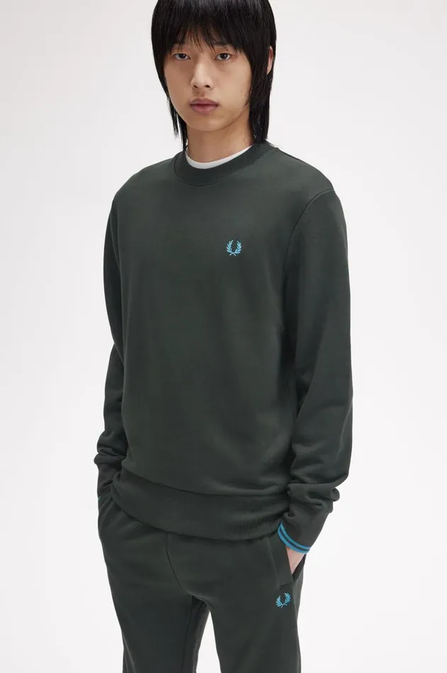 Men Sweatshirts Fred Perry Crew Neck Sweatshirt Nightgreenocean