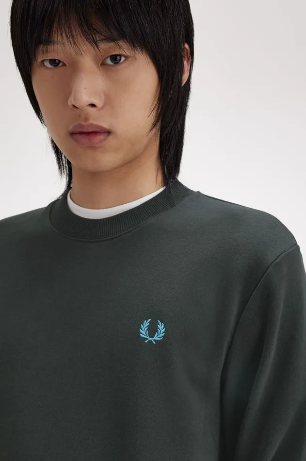 Men Sweatshirts Fred Perry Crew Neck Sweatshirt Nightgreenocean