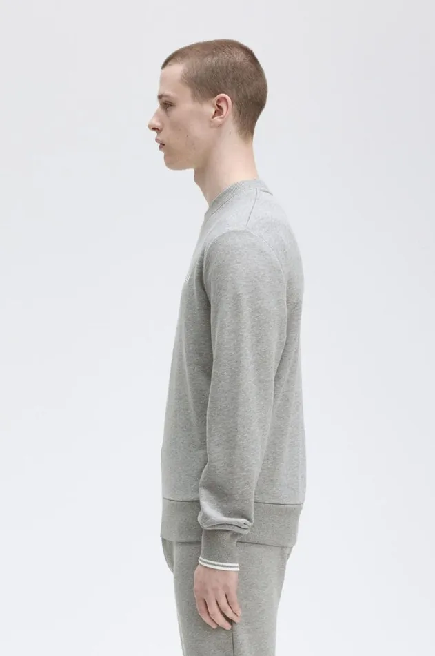 Men Sweatshirts Fred Perry Crew Neck Sweatshirt Steel Marl