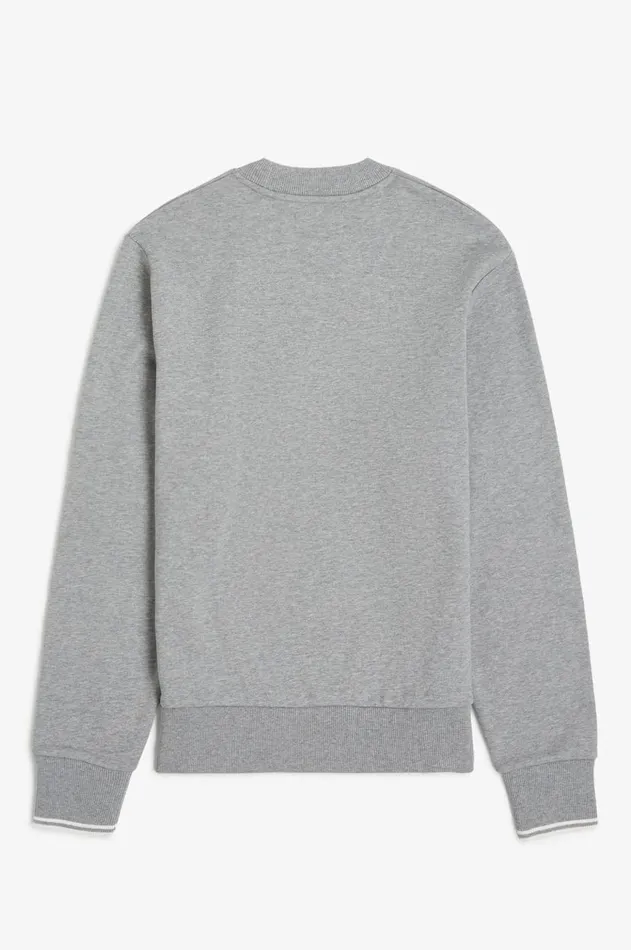 Men Sweatshirts Fred Perry Crew Neck Sweatshirt Steel Marl