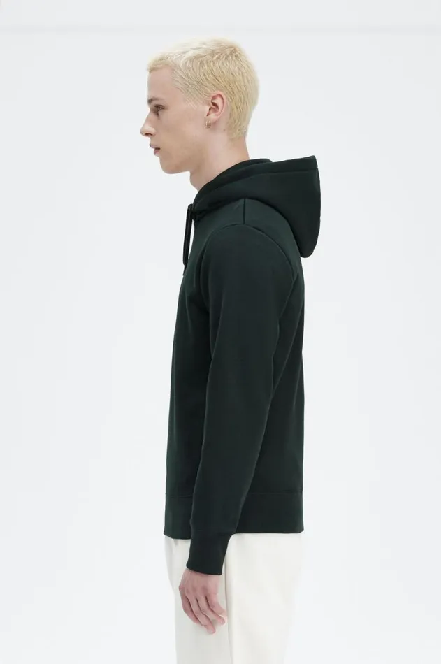 Men Sweatshirts Fred Perry Embroidered Hooded Sweatshirt Night Green