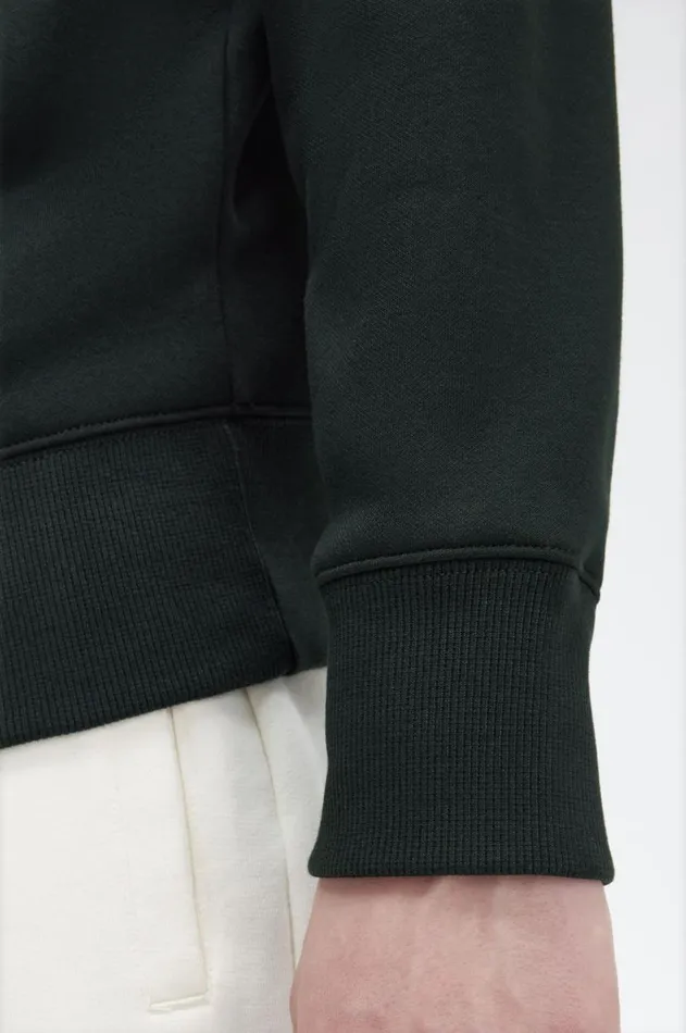 Men Sweatshirts Fred Perry Embroidered Hooded Sweatshirt Night Green