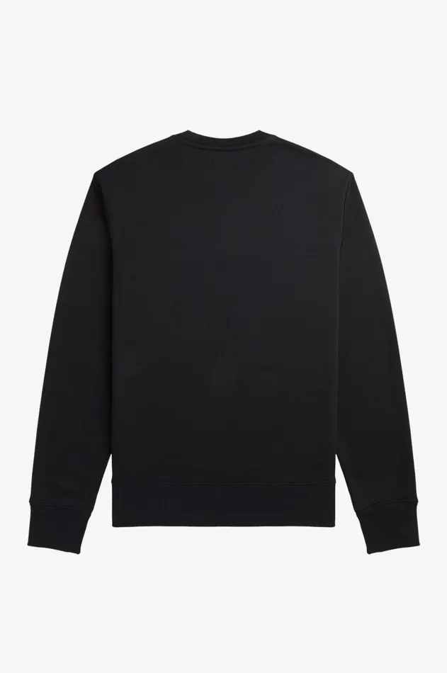 Men Sweatshirts Fred Perry Embroidered Sweatshirt Black