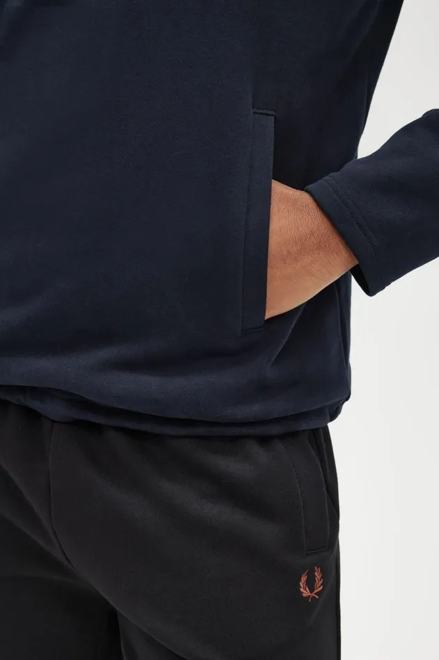 Men Sweatshirts Fred Perry Half Zip Smock Sweatshirt Navy