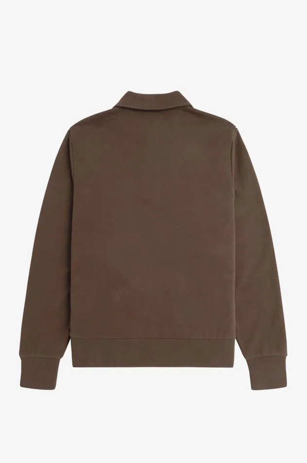 Men Sweatshirts Fred Perry HalfZip Sweatshirt Burnt Tobacco