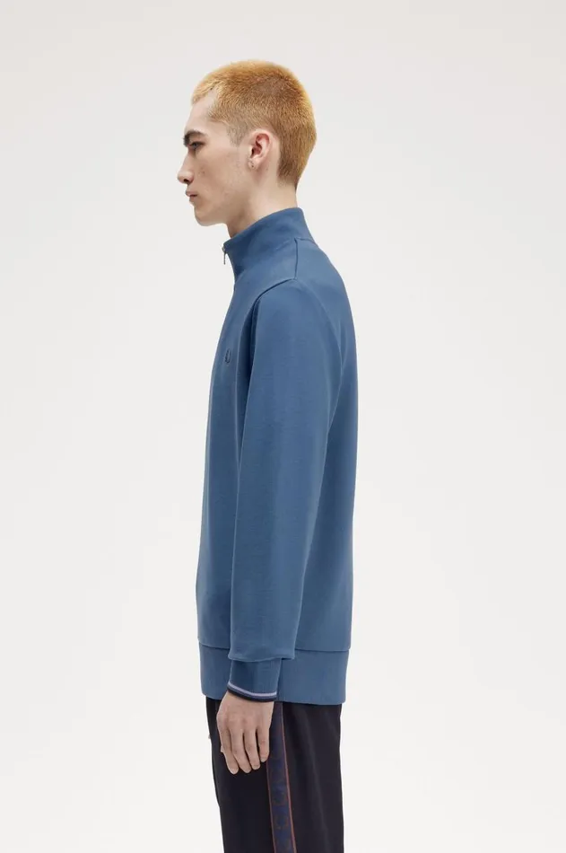 Men Sweatshirts Fred Perry HalfZip Sweatshirt Midnight Blueultra Violetnavy